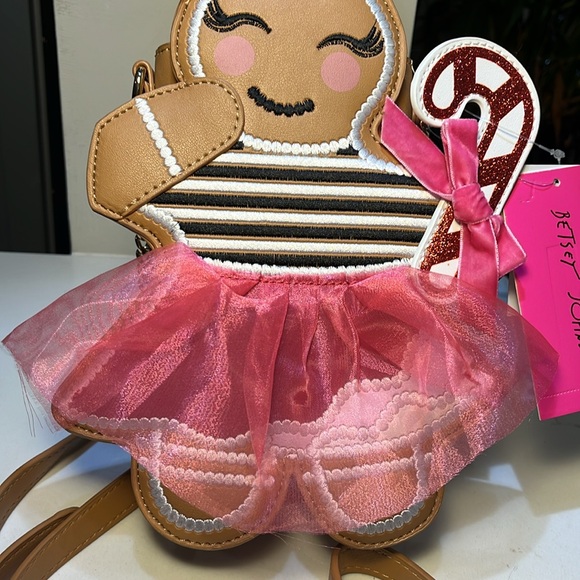 Betsey Johnson Gingerbread XO CAN CAN Girl Crossbody Bag Christmas Multi NWT - Picture 6 of 14